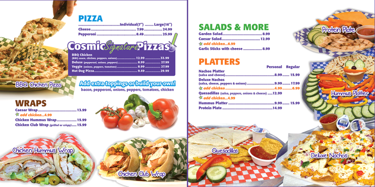 Cosmic Adventures Galaxy Grill Menu Board